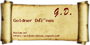 Goldner Dénes névjegykártya